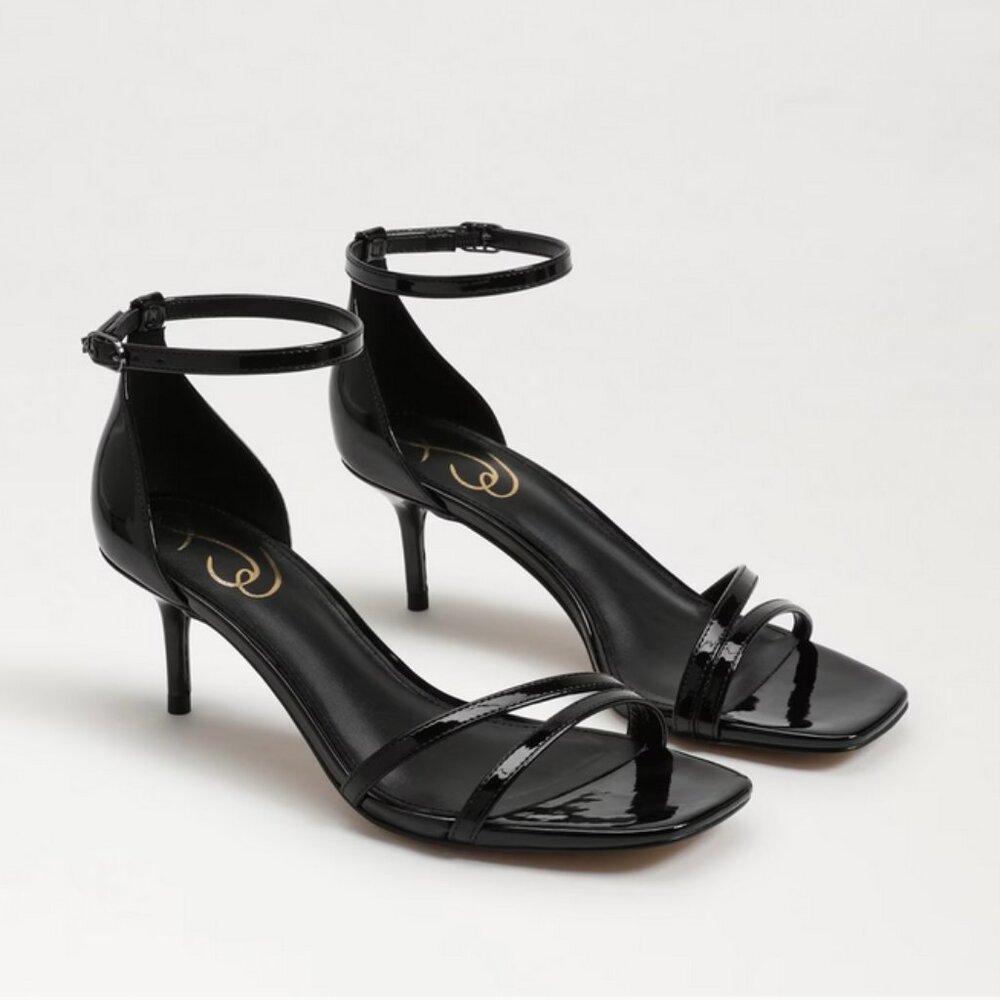 Sam Edelman Black Patent Peonie Kitten Heel Sandal – Size 8